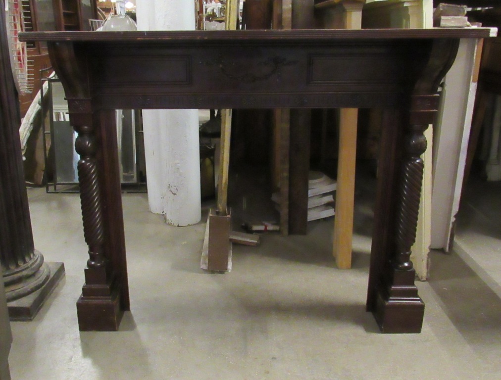 mahogany mantel w/turned PJT